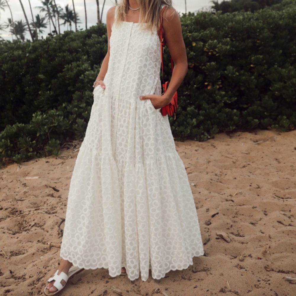 Rebecca Taylor White Sleeveless Maxi Dress